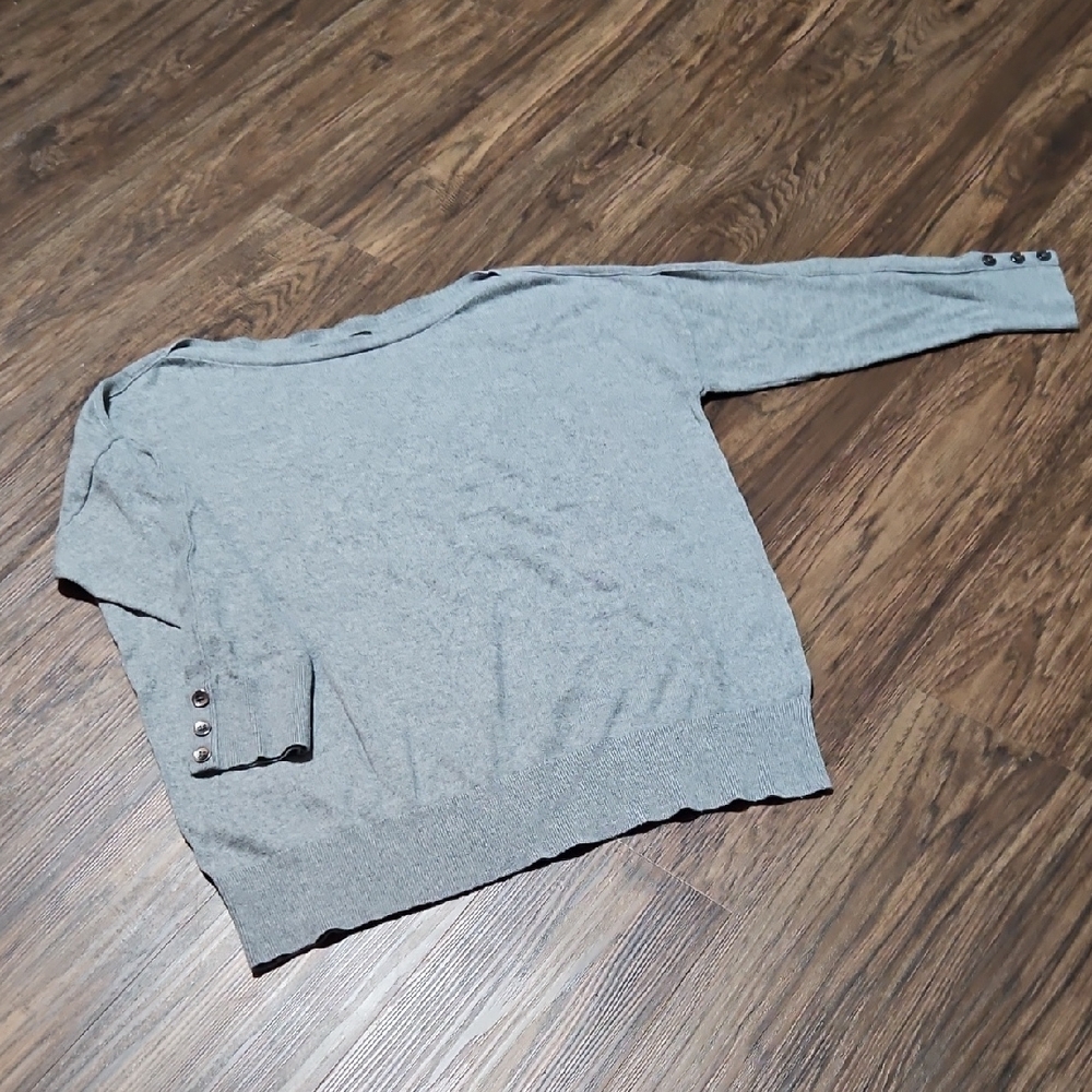 Banana Republic Heather Gray 3/4 Sleeve Boatneck Sweater, Size Small